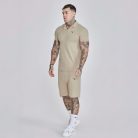 Siksilk Beige Polo and Shorts Set