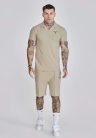 Siksilk Beige Polo and Shorts Set