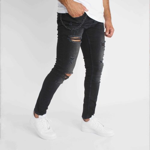 Dusk Ripped Jeans - fekete farmernadrág - Méret: 32