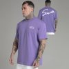 Siksilk Purple Script T-Shirt - lila oversize póló - Méret: S