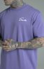Siksilk Purple Script T-Shirt - lila oversize póló - Méret: M