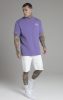 Siksilk Purple Script T-Shirt - lila oversize póló - Méret: L