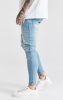SikSilk Blue Washed Distressed Skinny Jeans - világoskék farmer - Méret: XXL