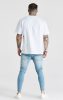 SikSilk Blue Washed Distressed Skinny Jeans - világoskék farmer - Méret: S 