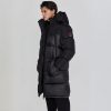 Siksilk Black Puffer Coat