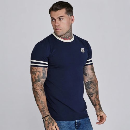 Siksilk Navy Tournament T-Shirt - Méret: XS