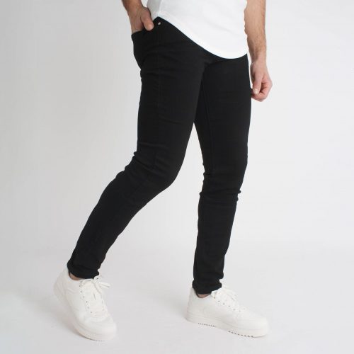 Basic Black Slim Jeans - fekete farmer - Méret: 32