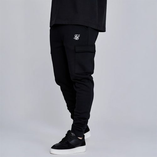Siksilk Black Essentials Cargo Joggers - Méret: L