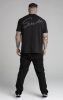 Siksilk Black Script T-Shirt - fekete oversize póló - Méret: S