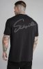 Siksilk Black Script T-Shirt - fekete oversize póló - Méret: S