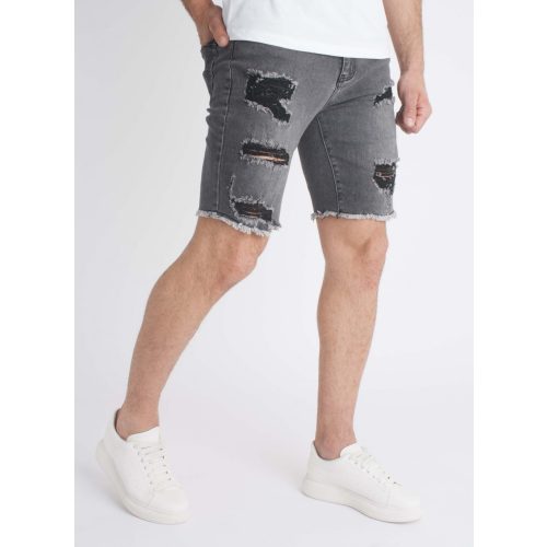 Destroyed Grey Short - szaggatott rövidnadrág - Méret: 28