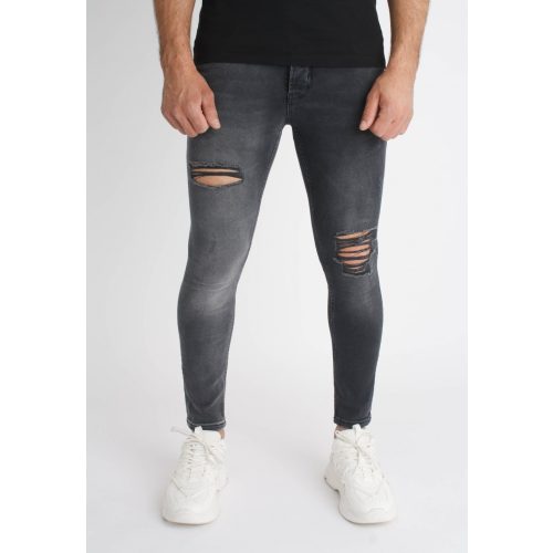 Dust Skinny Jeans - szürke szaggatott farmer - Méret: 30