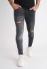 Dust Skinny Jeans - szürke szaggatott farmer - Méret: 33