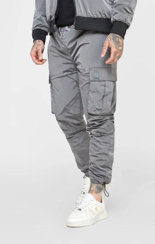 SikSilk Grey Combat Pant - szürke oldalzsebes nadrág - Méret: XS 