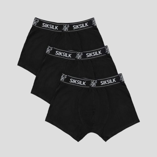 Siksilk Black 3 Pack Boxer Short - fekete alsónadrág - Méret: L
