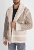 Beige Plush Winter Jacket - plüssel bélelt dzseki - Méret: S 