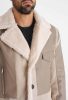 Beige Plush Winter Jacket - plüssel bélelt dzseki - Méret: S 