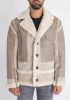 Beige Plush Winter Jacket - plüssel bélelt dzseki - Méret: L