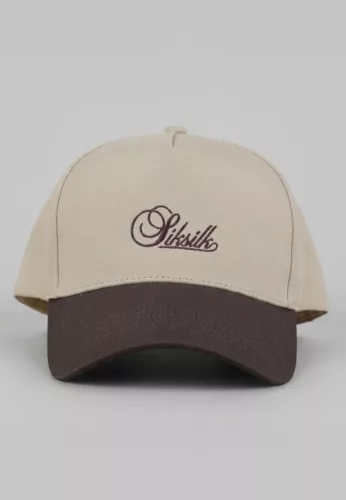 Siksilk Beige and Brown Core Cotton Cap - Méret: One Size