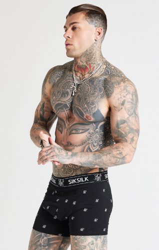 Siksilk Black Logo 3 Pack Boxer 