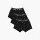 Siksilk Black Logo 3 Pack Boxer - fekete mintás alsónadrág - Méret: S