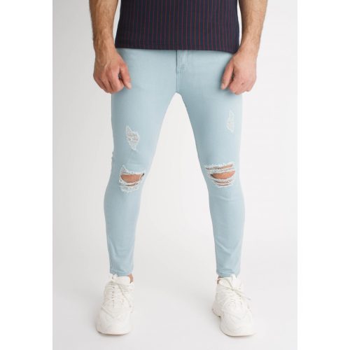 Turquoise Super Skinny Jeans - skinny farmer - Méret: 31