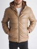 Faux Leather Puffer Jacket - pufi télikabát - Méret: XL