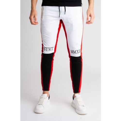 White/Black/Red Zip Jogger - melegítőnadrág - Méret: L