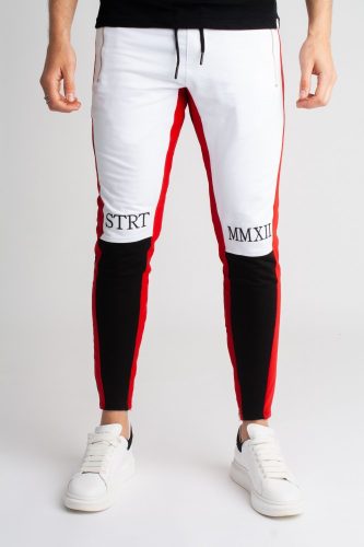 White/Black/Red Zip Jogger - melegítőnadrág - Méret: S