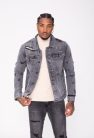 Graphite Slim Fit Denim Jacket - szürke farmerkabát - Méret: L