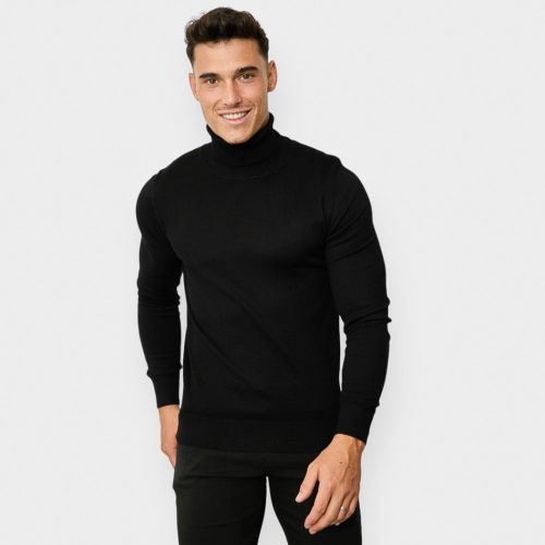 Black Turtleneck - fekete garbó - Méret: XL