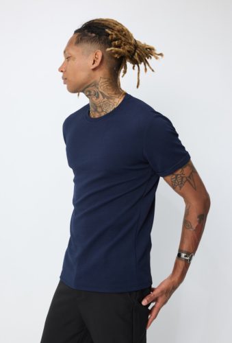 Navy Texture Póló - Méret: XXL