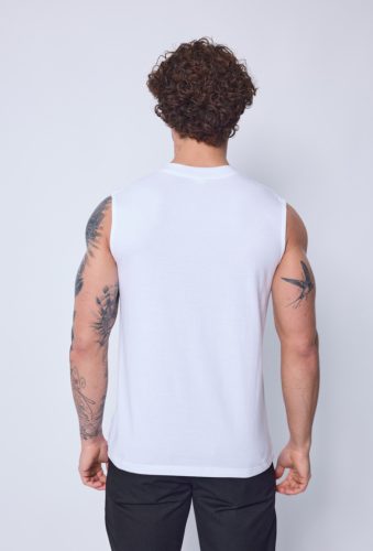 Basic Fehér Ujjatlan Póló - Méret: S