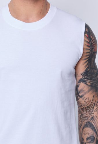 Basic Fehér Ujjatlan Póló - Méret: M